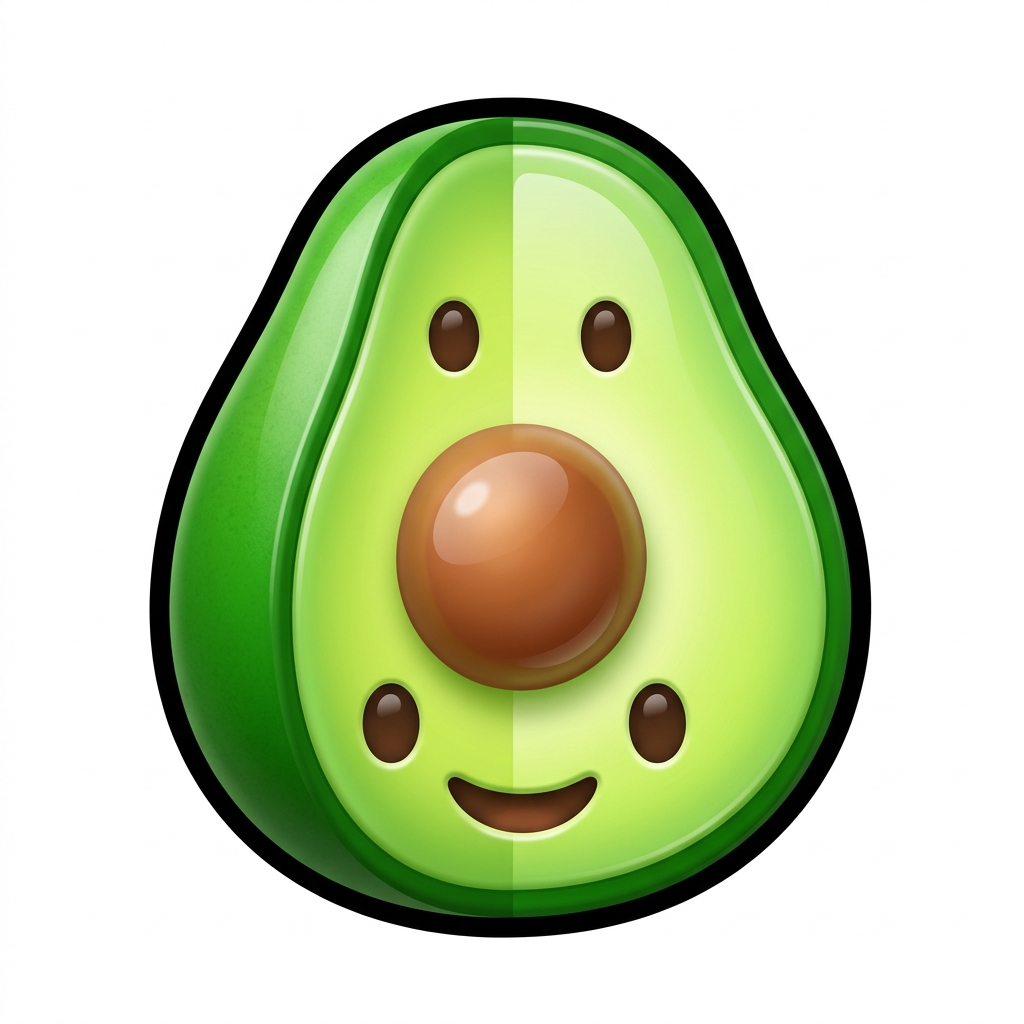 cute avocado with a smile