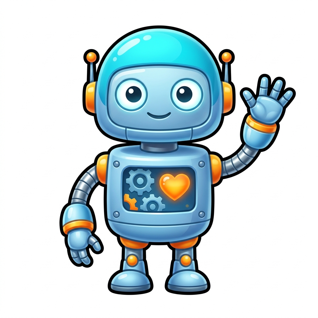 friendly robot waving