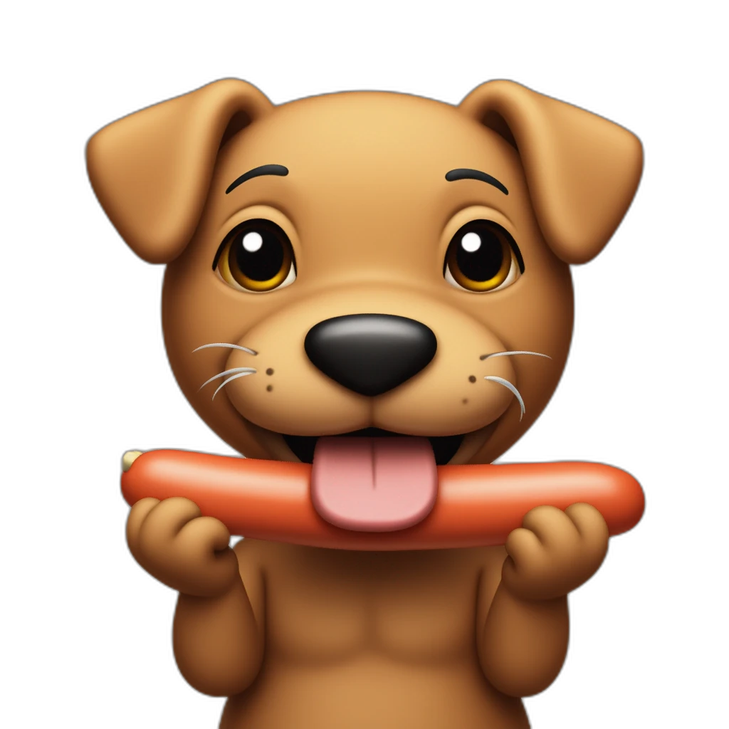 un teckel qui mange du saucisson-emoji