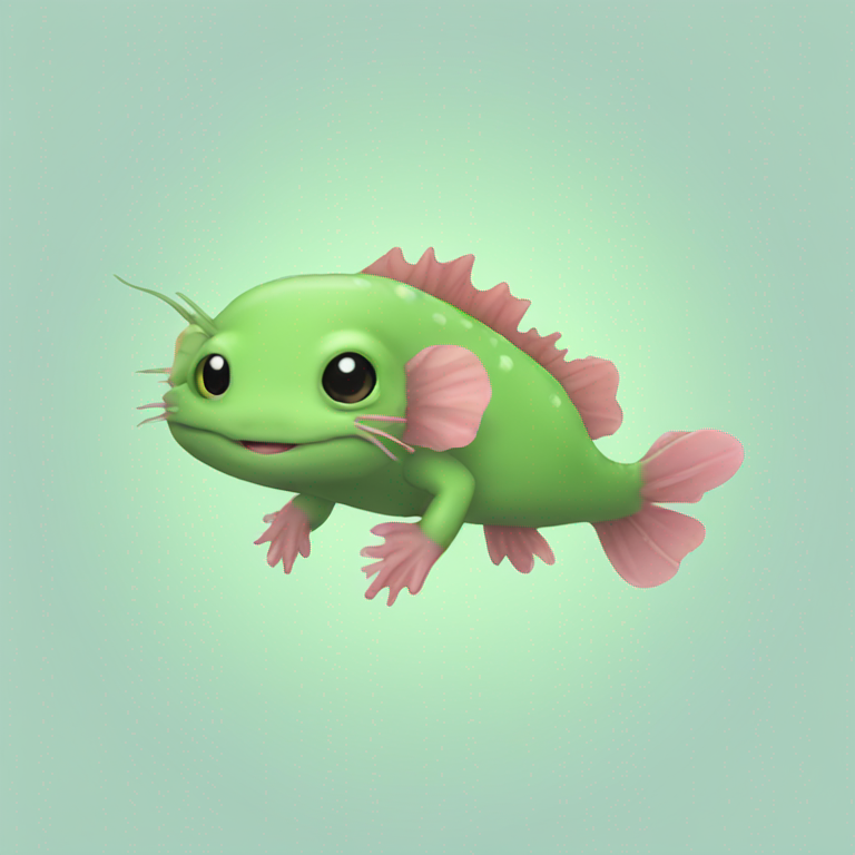 a green axolotl-emoji