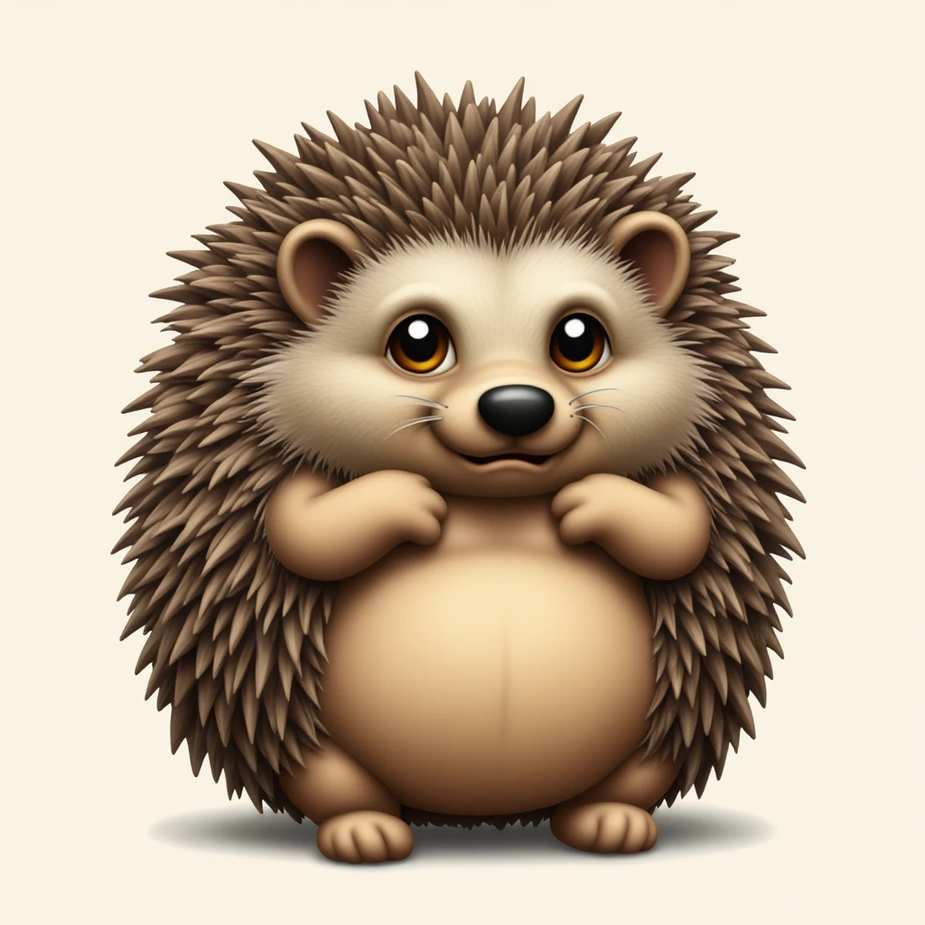 A grumpy hedgehog-emoji