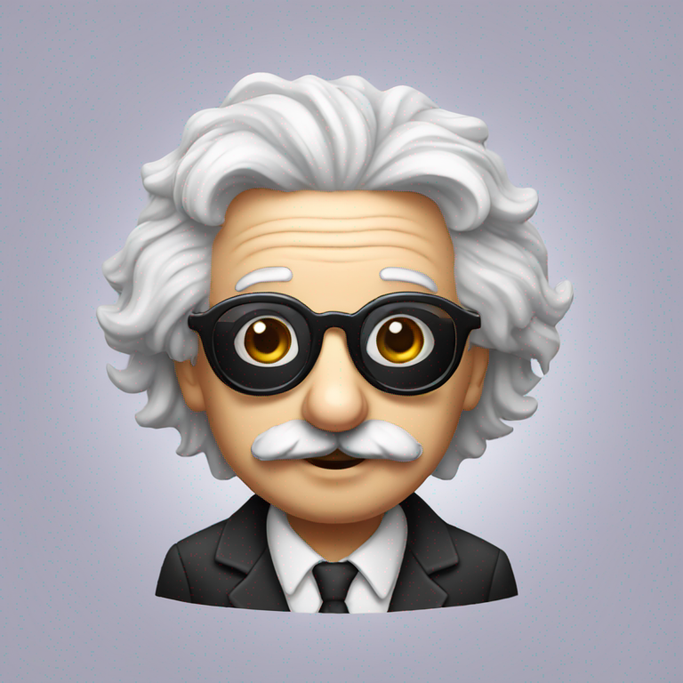 albert einstein with black glases-emoji