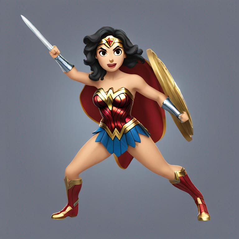 Wonder Woman, fighting pose-emoji