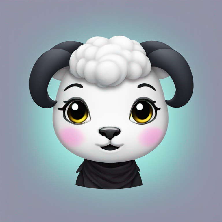 Kawaii cute goth ewe-emoji