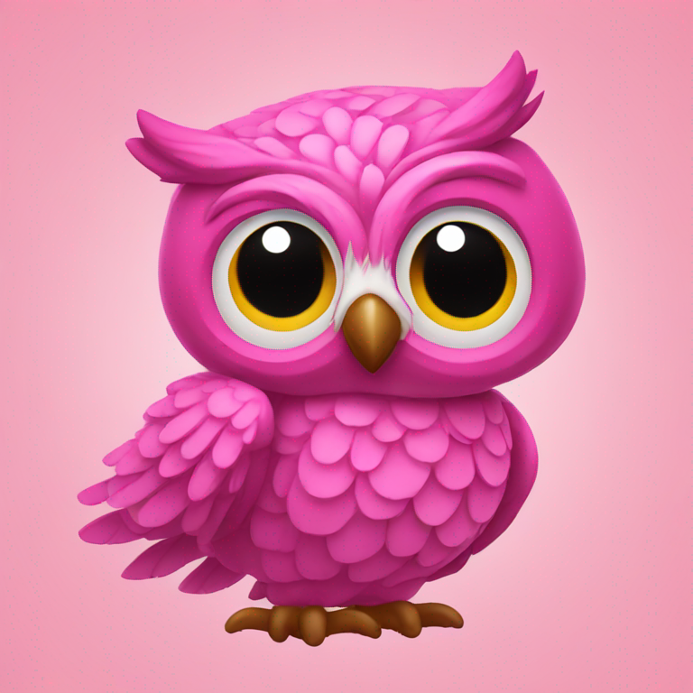 Pink twisted owl-emoji