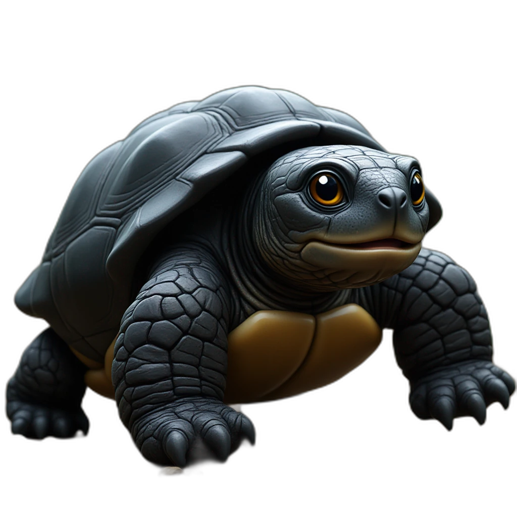 a gaming turtle with black hair-emoji