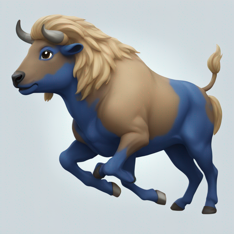 blue buffalo charging-emoji