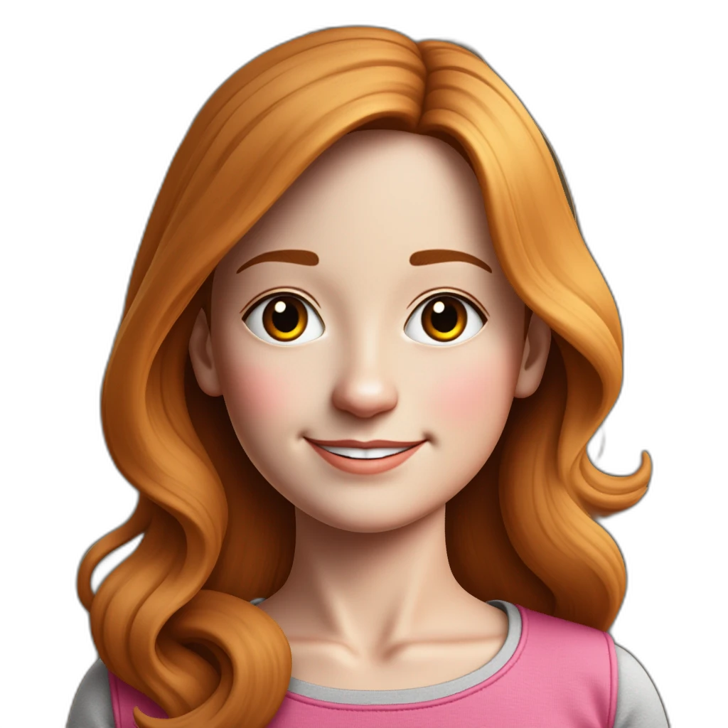 Beautiful girl with golden ginger hair-emoji
