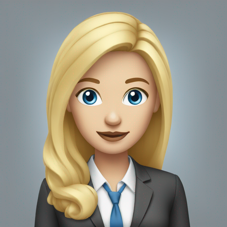 businesswoman with blue eyes blonde hair-emoji