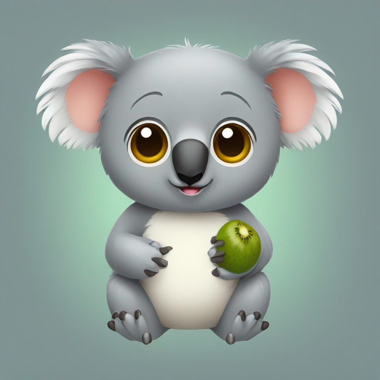 A koala mixed with a kiwi bird-emoji