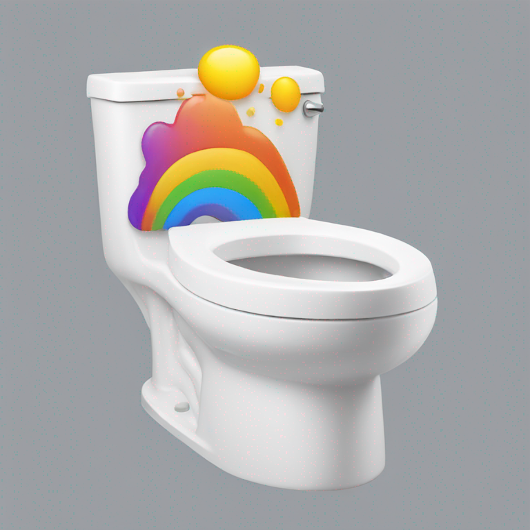 a rainbow skibidi toilet-emoji