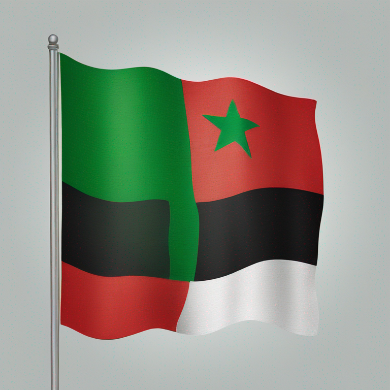 A flag of Algeria merge with the Palestinian flag-emoji