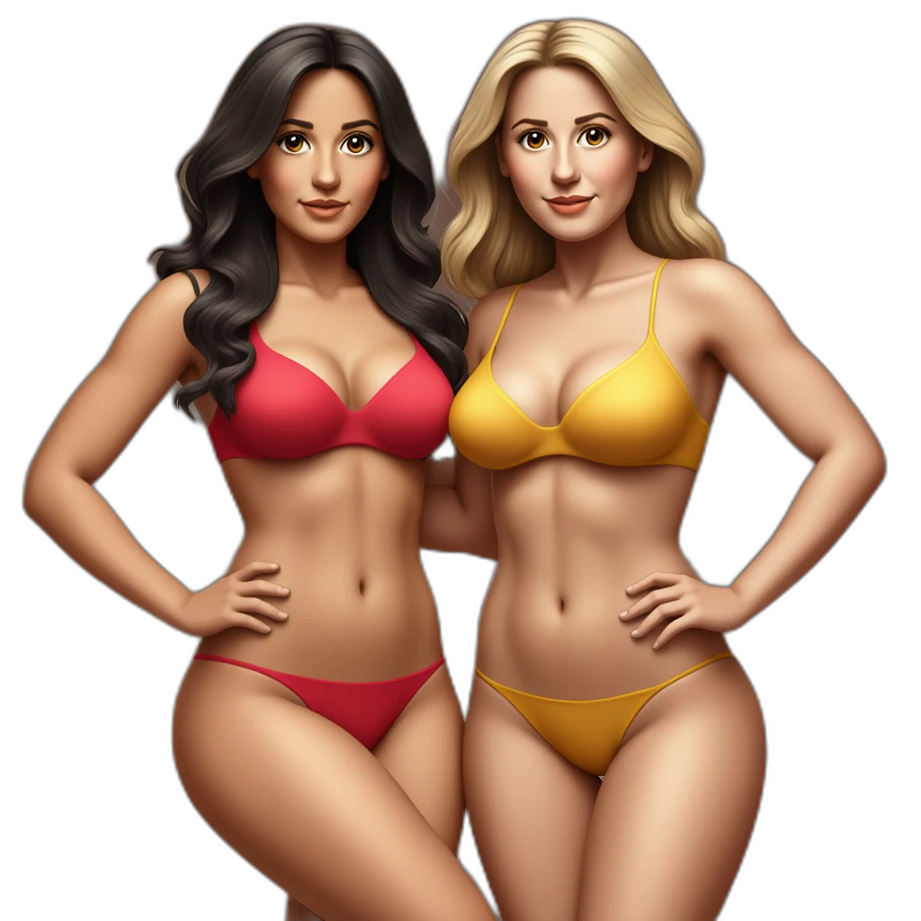 dos chicas, una rubia y otra morena-emoji