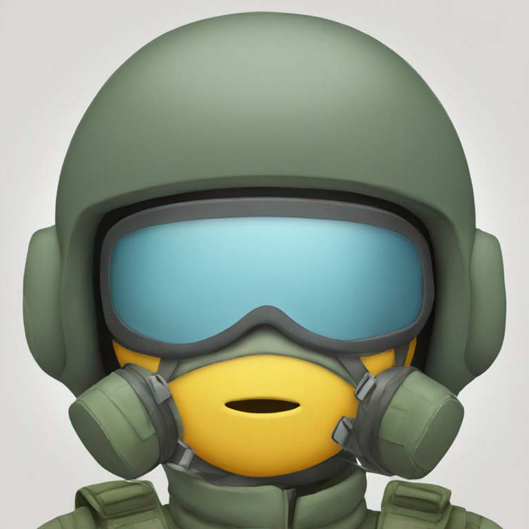 Fighter jet pilot with mask covering face-emoji