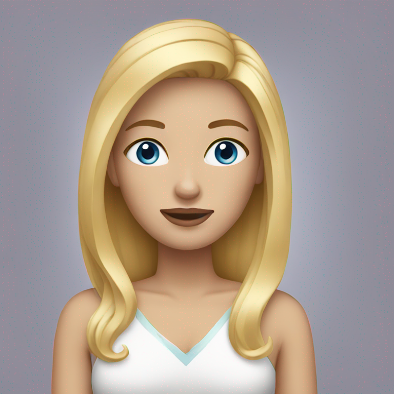 woman with blonde hair blue eyes-emoji