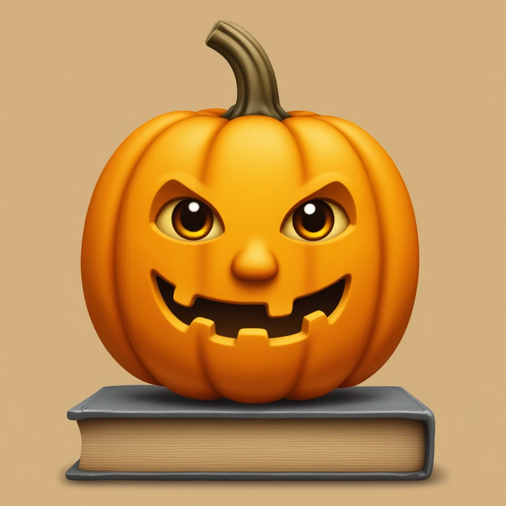 pumpkin on book-emoji