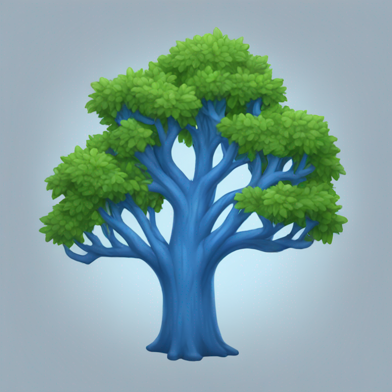 a blue tree-emoji