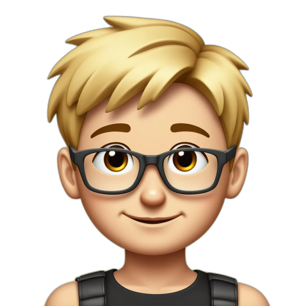 un blond à lunettes mignon-emoji