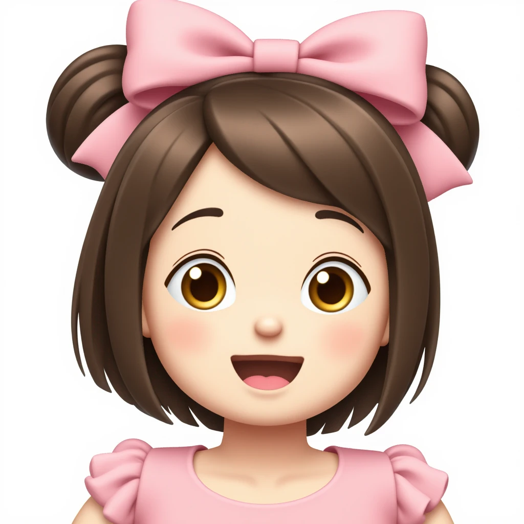 A cute girl with a bow is smiling-emoji