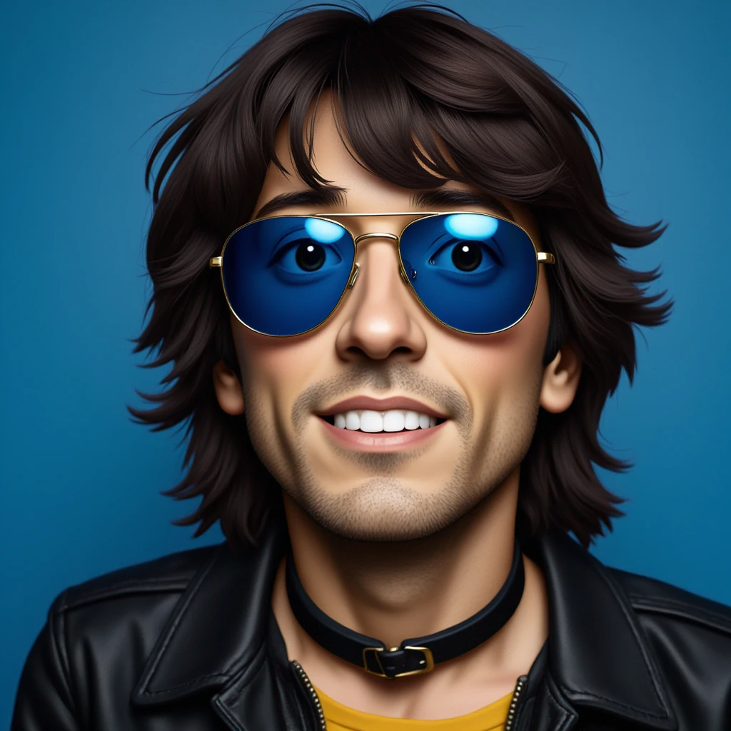 bold singer songwriter with blue glasses-emoji