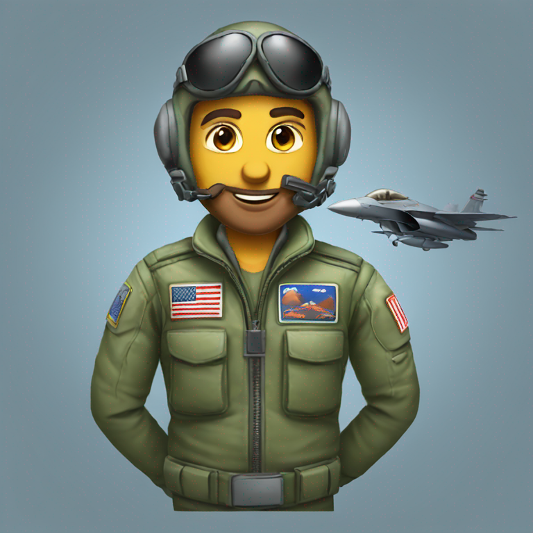 Fighter jet pilot, just head-emoji