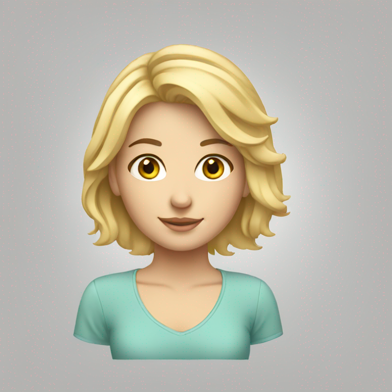 Caucasian girl short blonde air-emoji