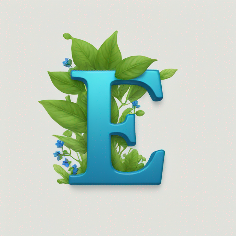 Letter F blue with plants growing around it-emoji