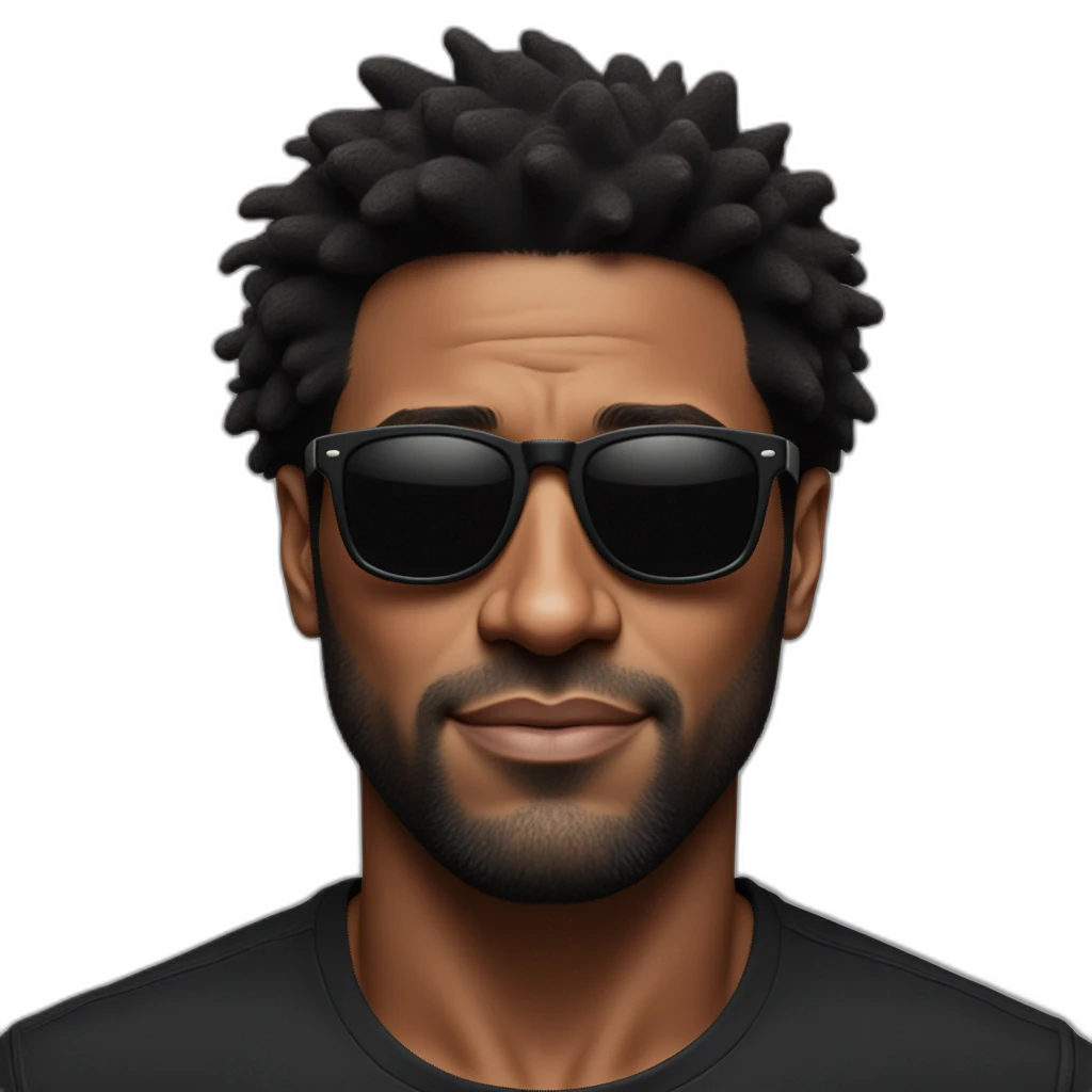 Un estudiante developer de pelo negro-emoji