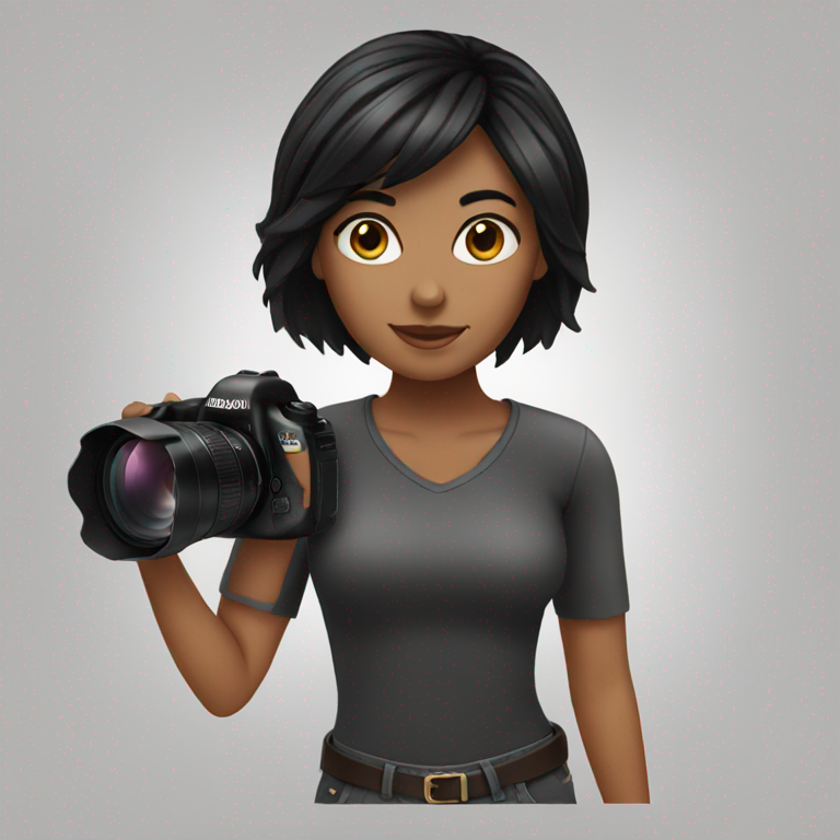 Female photographer black hair-emoji