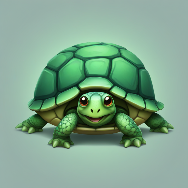 a cute dystopian turtle-emoji