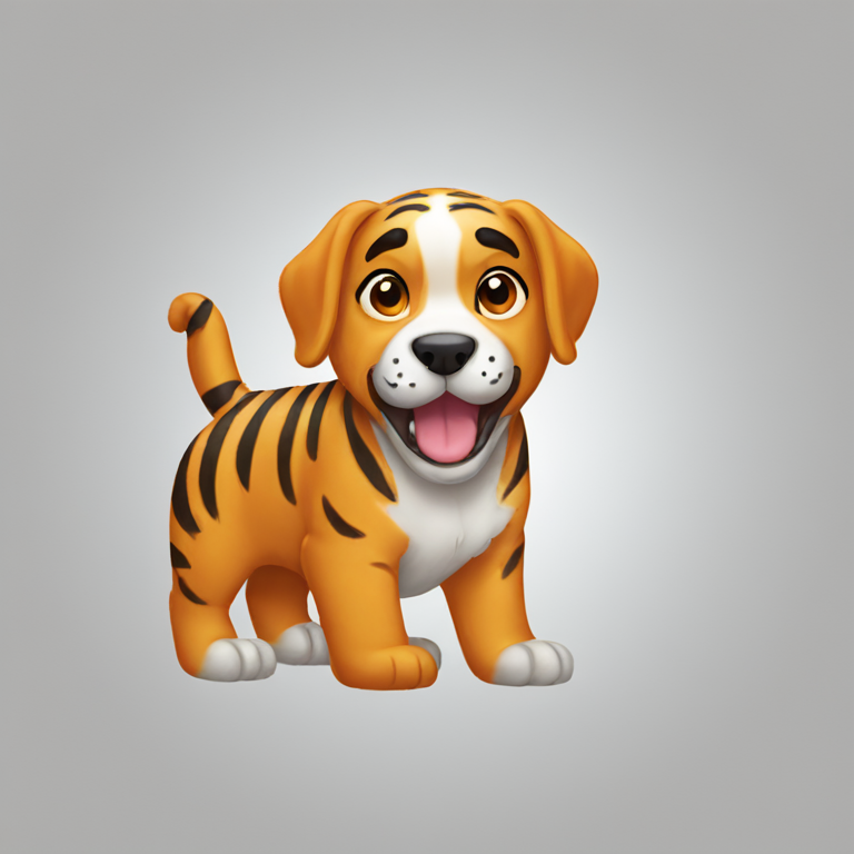 a tiger dog-emoji