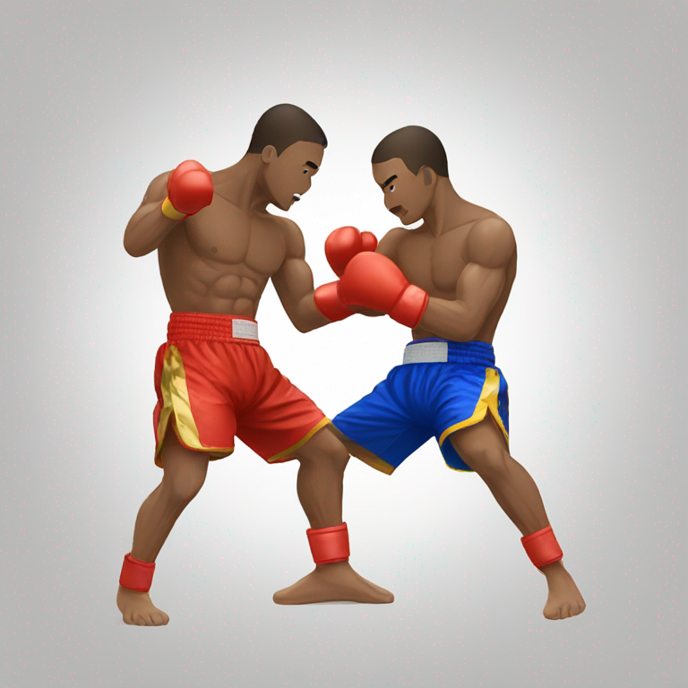 two Men fighting muay thai-emoji