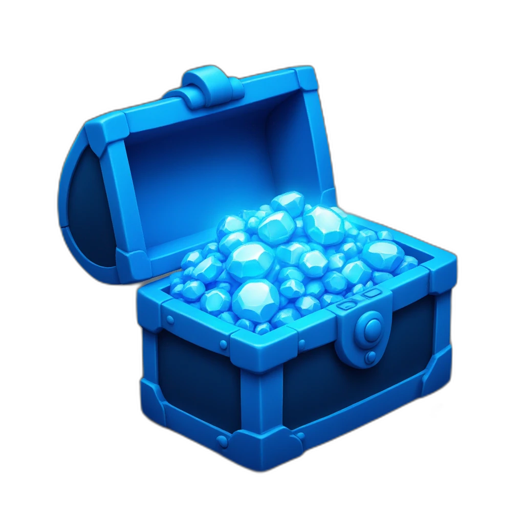 blue treasure with diamonds inside-emoji