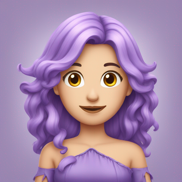 Eine hexe Lila Haare mit herz-emoji