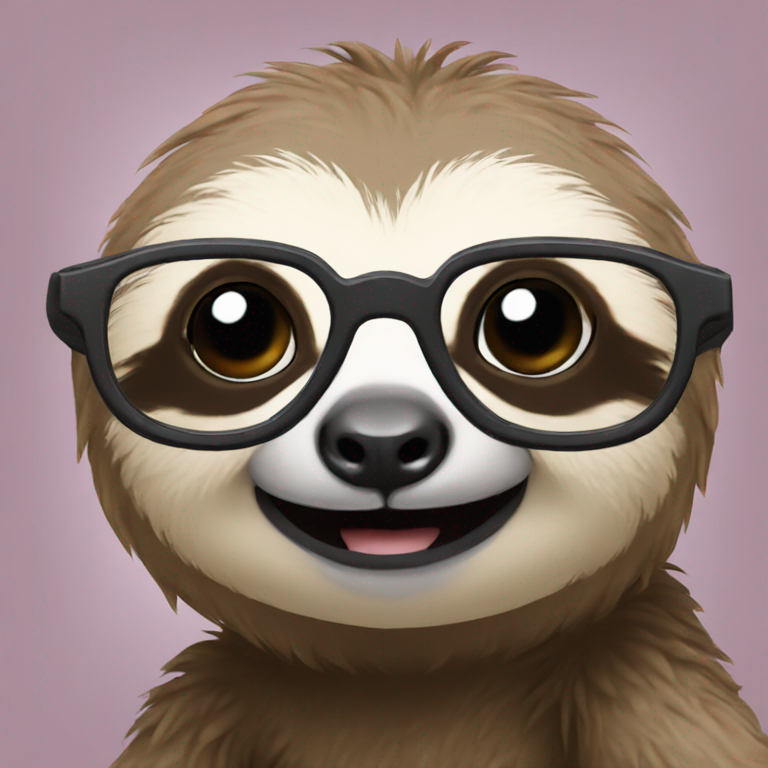 baby sloth with glasses-emoji