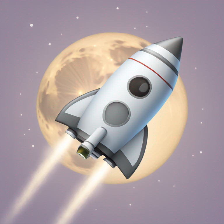 xspace rocket with word FREEMOON under the moon-emoji