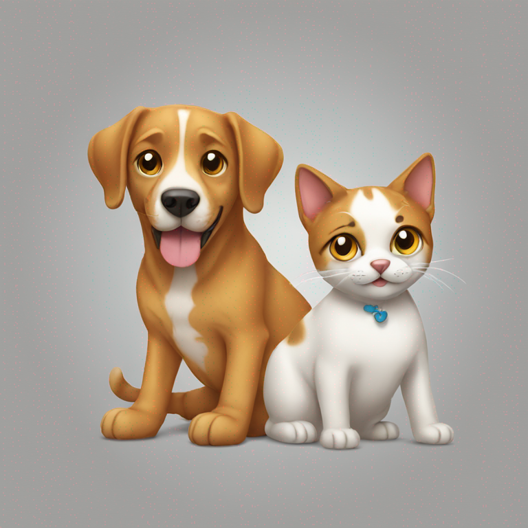 cat and dog-emoji