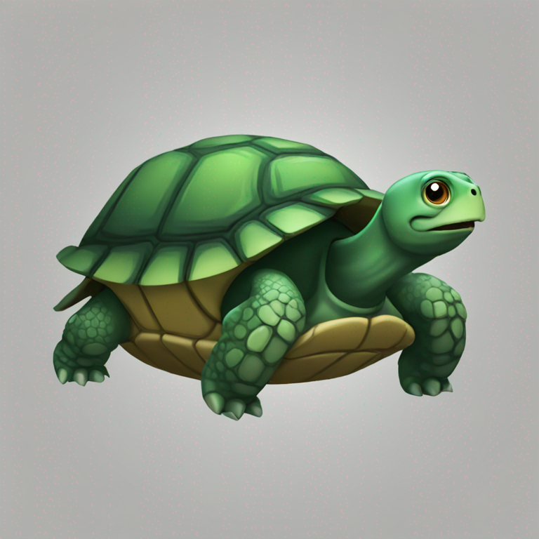 a gaming turtle with black hair-emoji