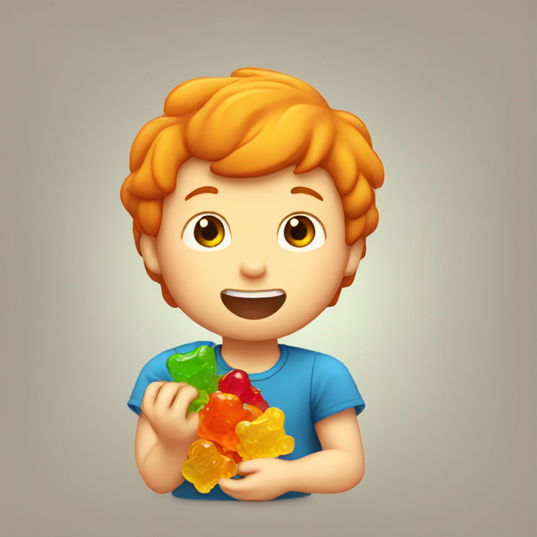 ginger boy eating gummy bears-emoji