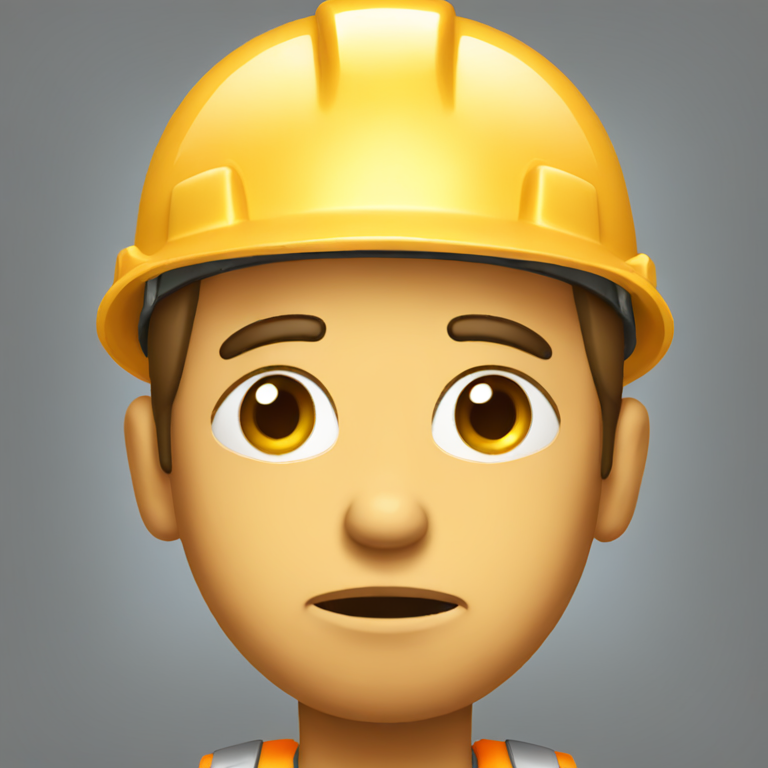 Tired and upset construction worker-emoji