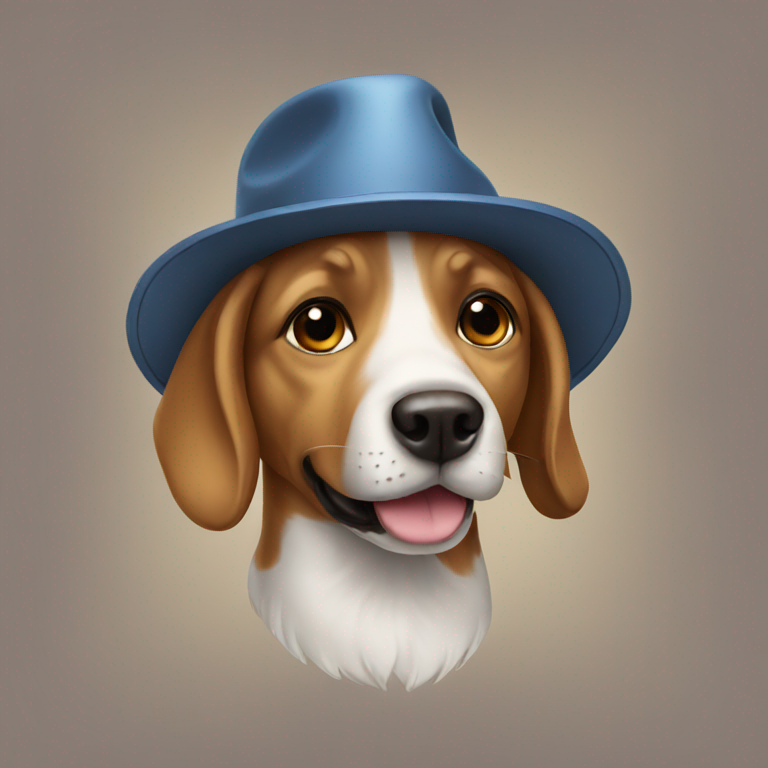 dog with hat-emoji