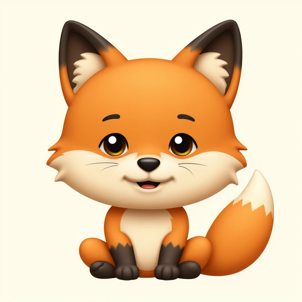 adorable fox head cartoon-emoji