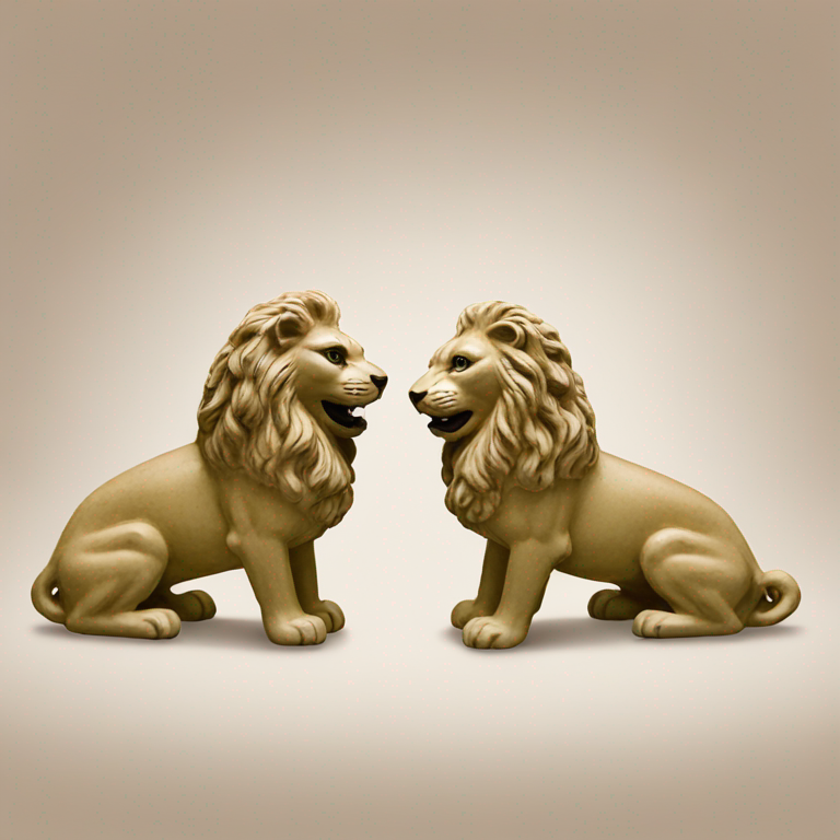 Staffordshire pottery lions-emoji