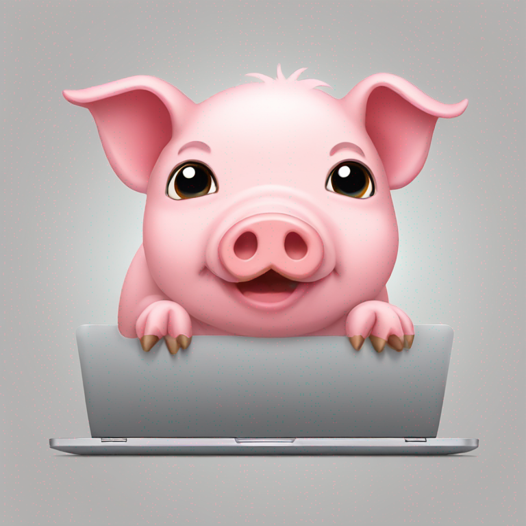 pig on laptop-emoji