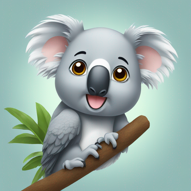 A koala with a pigeon beak-emoji