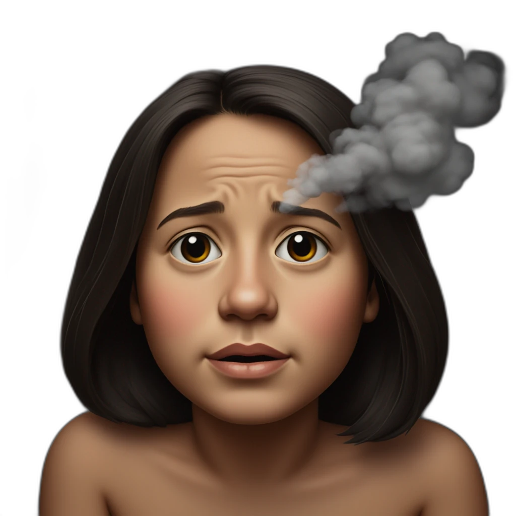 una carita que este llorando y fumando-emoji