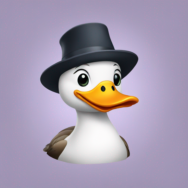 Duck with a hat-emoji