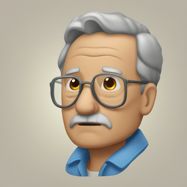 un abuelo triste con cuernos-emoji