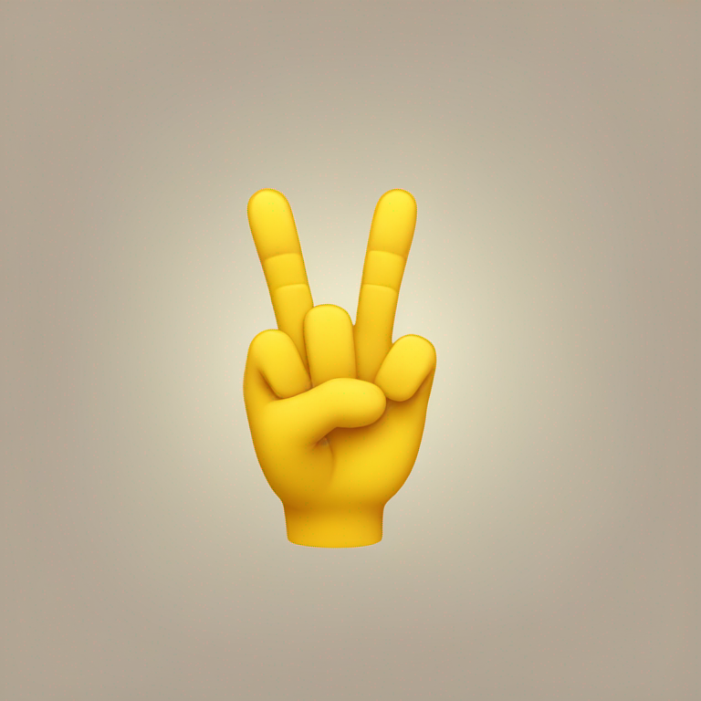 A hand with three fingers raised, yellow, apple emoji style*-emoji