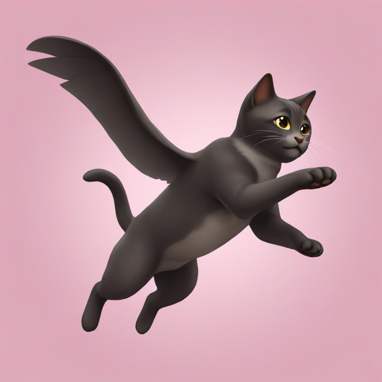 Flying cat-emoji